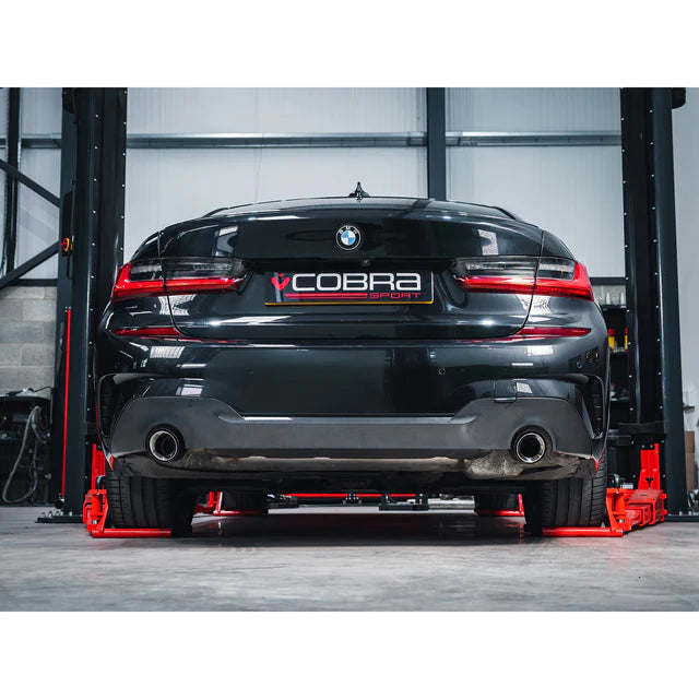 COBRA SPORT - BMW 3 Series (G20/G21) Carbon Fibre M Performance Tips - OEM Style Larger 4" Slip-on Replacement Tailpipes